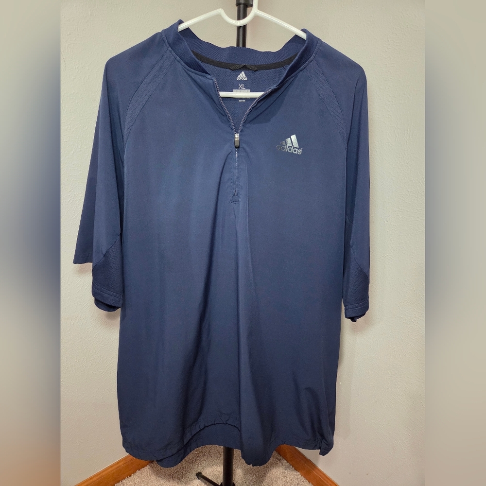 Adidas Men's Navy Blue Quarter-Zip Pullover XL